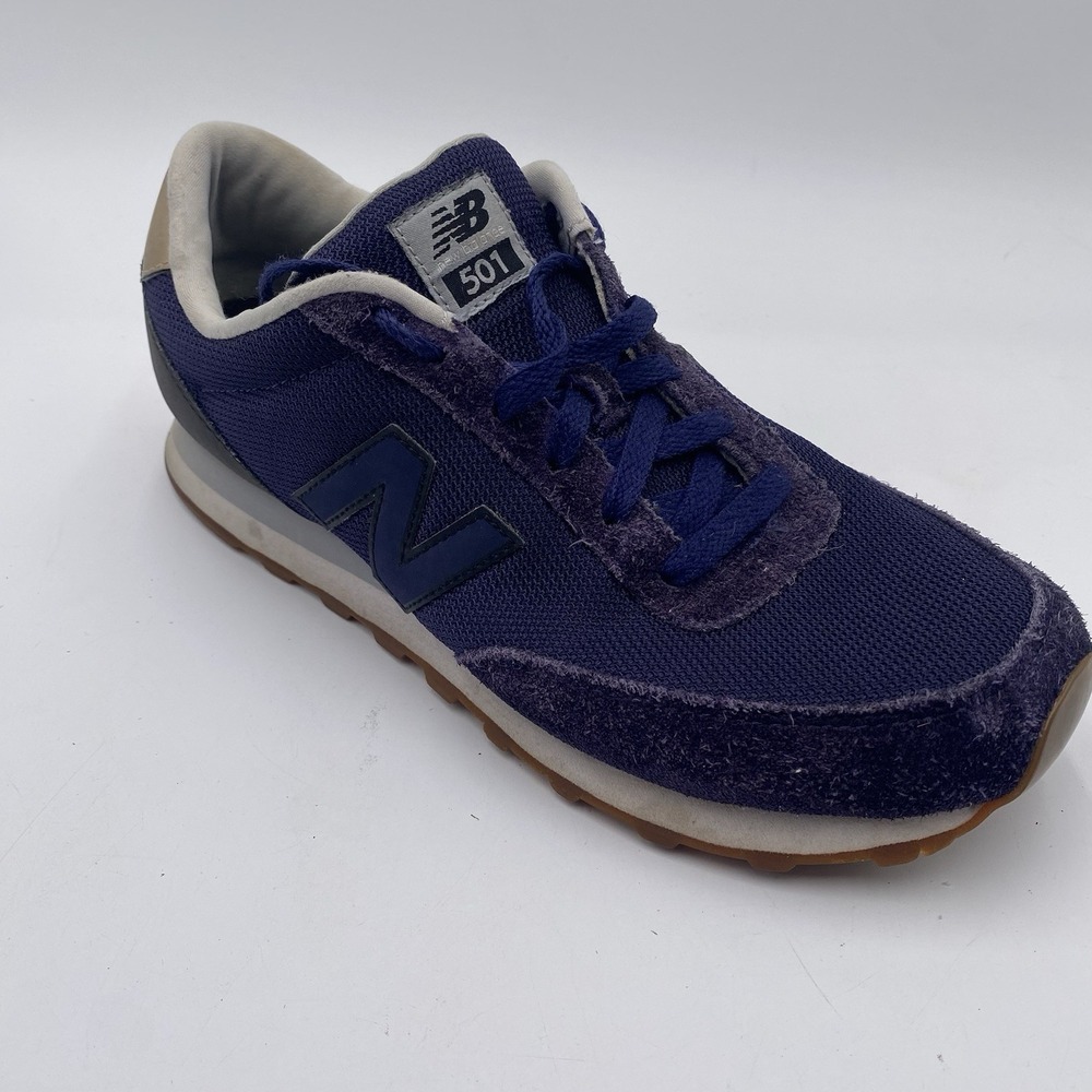 New Balance 501 Classics Blue Mens Size 10 Suede Mesh Running Shoes Sneaker EUC